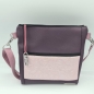 Preview: Gassitasche / Cross Bag / Hip Bag, augergine / rosa Blütenranken